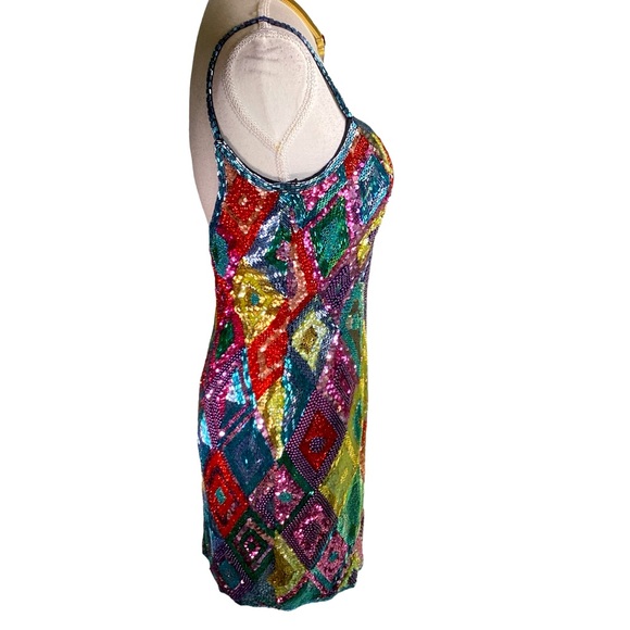 NWT 1991 Black Tie Oleg Cassini Neiman Marcus Sequin Dress (t200/b34) - Picture 11 of 17